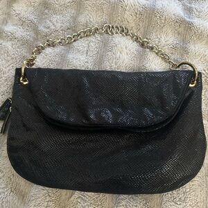 Duex lux Elegant Black Chain Shoulder hobo Bag